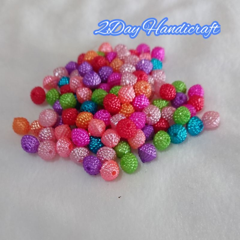 Mutiara Rambutan 6mm - Mutiara Berry Oval - Manik manik