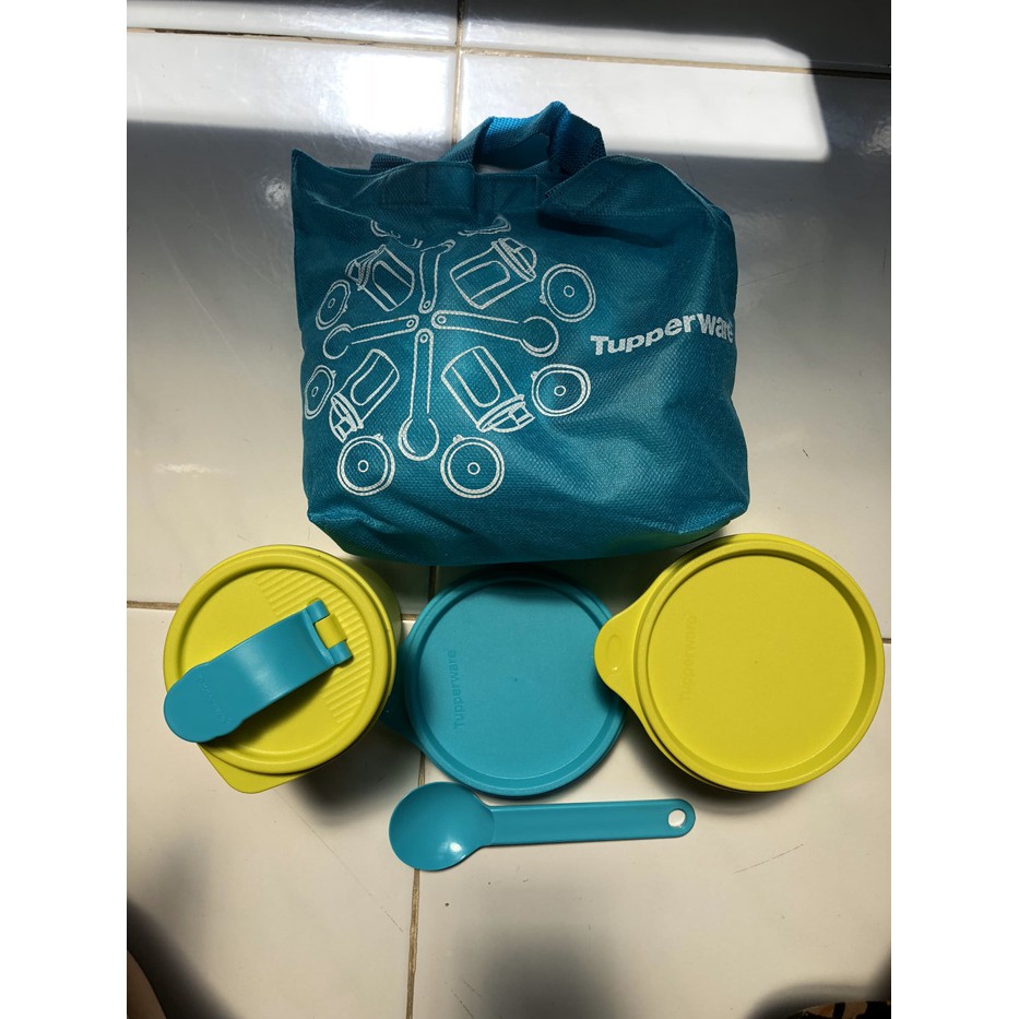 [PROMO EKSKLUSIF] Lunch Set Dream Kids Set Biru Hijau Tosqa Lime Langka Jadul Tas Bekal TERBATAS