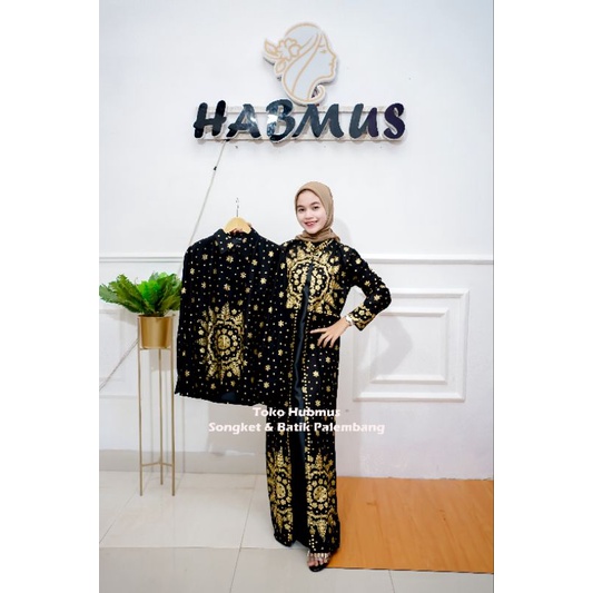 couple batik kondagan gamis songket palembang