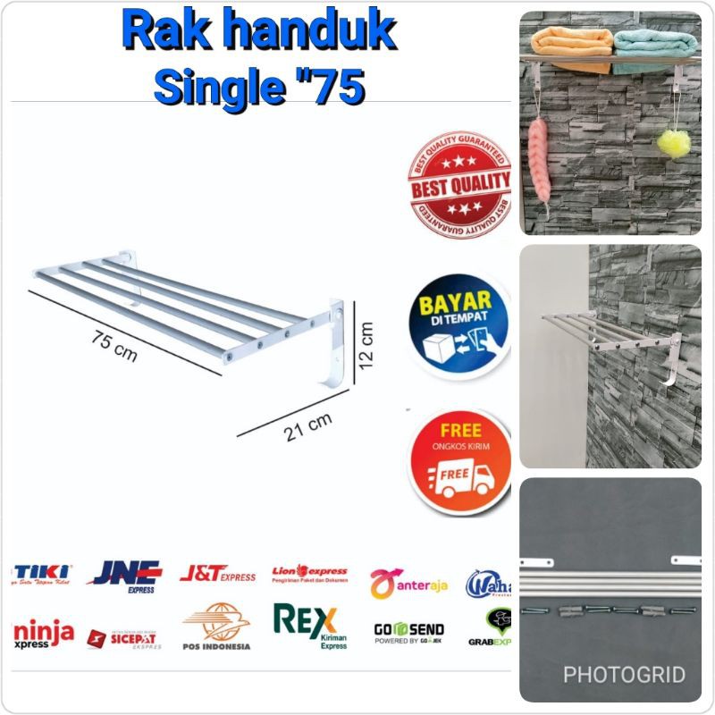 RAK HANDUK GANTUNG SINGLE 4 BARIS/JEMURAN HANDUK RHS