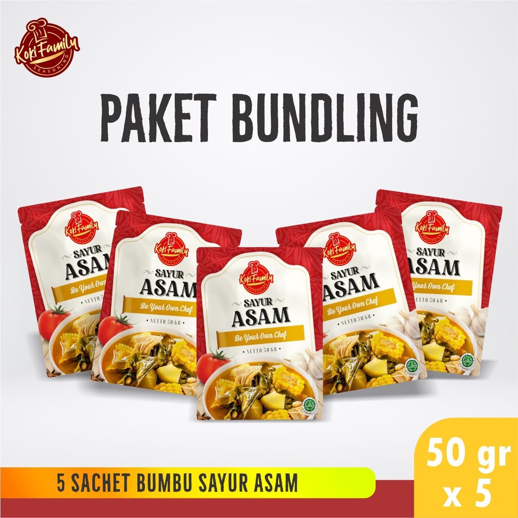 

Paket Bundling Koki Family Bumbu Instan Sayur Asam 50Gr -5 Pcs