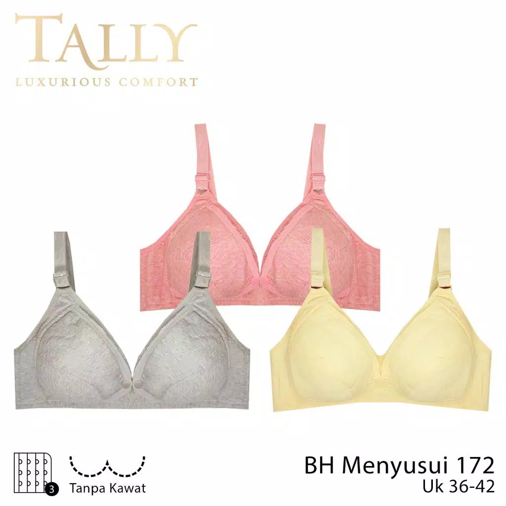 TALLY 1pcs Bra Menyusui Motif Busa Tipis Tanpa Kawat Nursing Bra Cup C / TALLY Bra 172