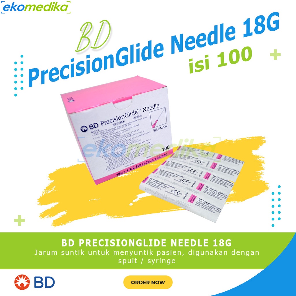 Jarum Needle BD 18G 23G 30G / BD Precision Glide Needle 30G isi 100