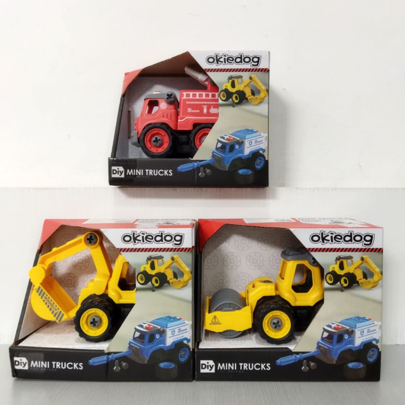 ORI original okiedog mini truck DIY mobilan bongkar pasang mobil mainan anak cowok hadiah truk ultah edu toys edutoys edutoy mainan edukasi anak cowok cewek perempuan laki kadiah kado montessori belajar skill motorik bayi balita batita