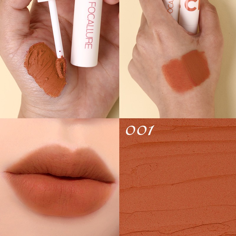 【BPOM】FOCALLURE Lipstik Cream Velvet-Mist Matte Lip Clay #JasmineMeetsRose Kosmetik Bibir-#001