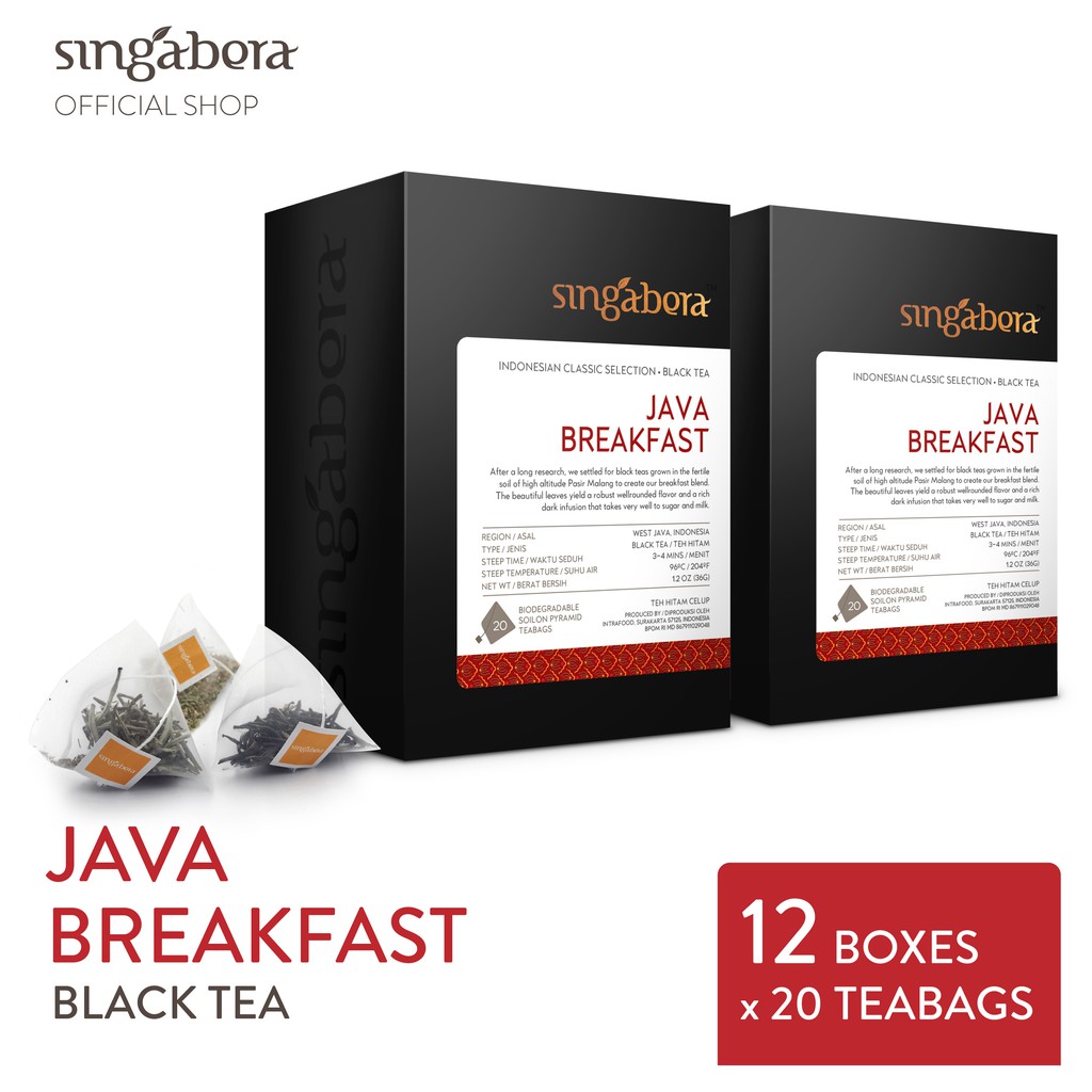 

Singabera Java Breakfast - Black Tea / Teh Hitam - 12 box @ 20 teabags (1 karton berisi 12 box)