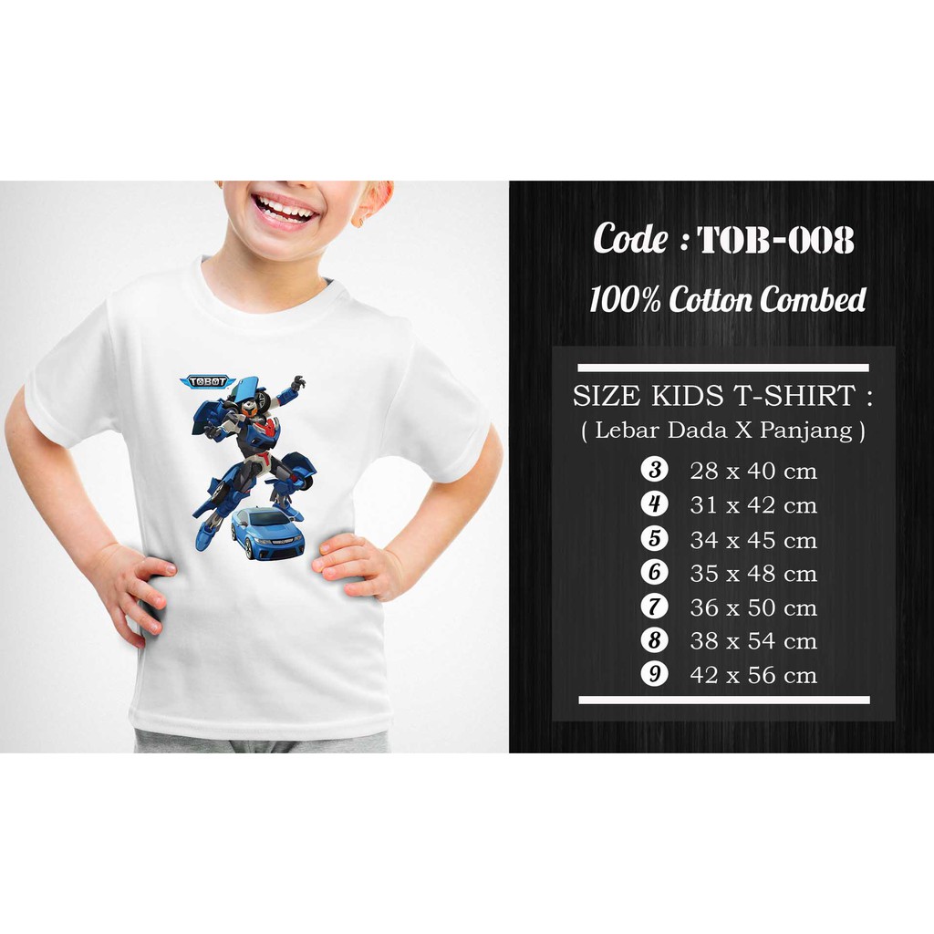 [FREE NAMA!!] Kaos Anak &amp; Family Tobot 100% COTTON PREMIUM