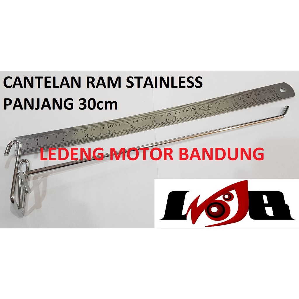 Cantelan Ram Stainless 30cm Besi Gantungan Barang Tebal Kawat Gantung