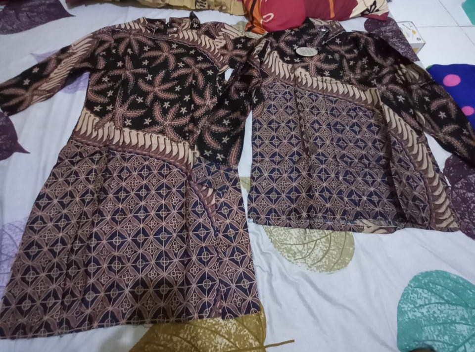Couple Tunik Serut Palem Lawasan Batik Sarimbit Modern Tunik Casual Kantor Kerja Kondangan Cantik
