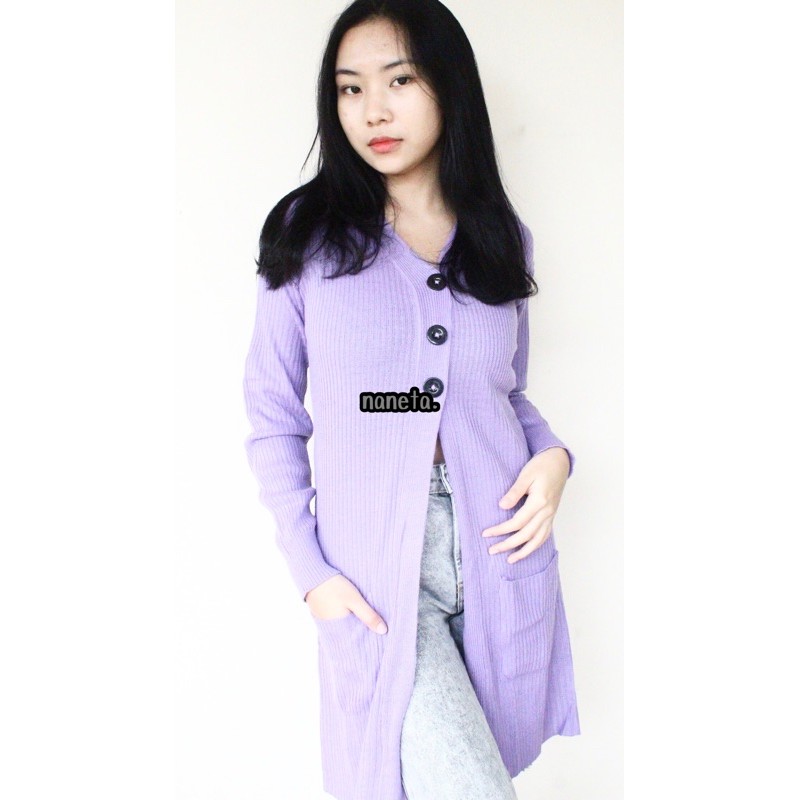 BELLE KCG LONG CARDIGAN / ALL SIZE-lilac