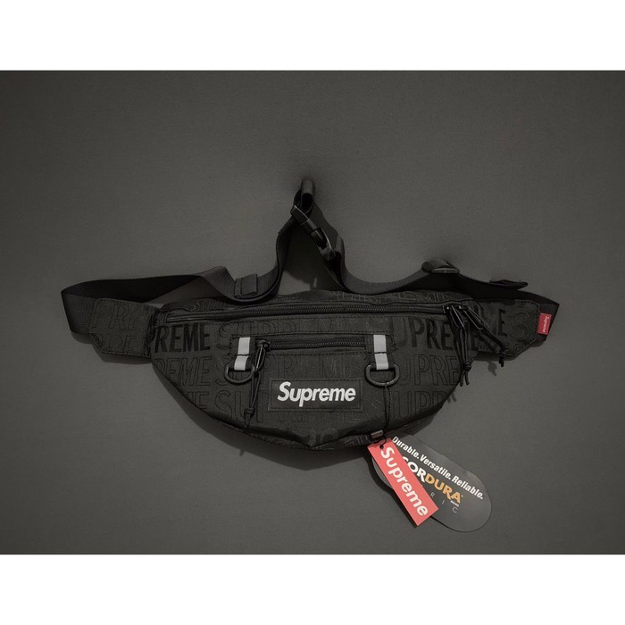 MURAH Tas Waistbag Supreme SS19 - Tas Supreme Pria Hitam / Waist bag Pria Advanture Travel Mini O8Q2