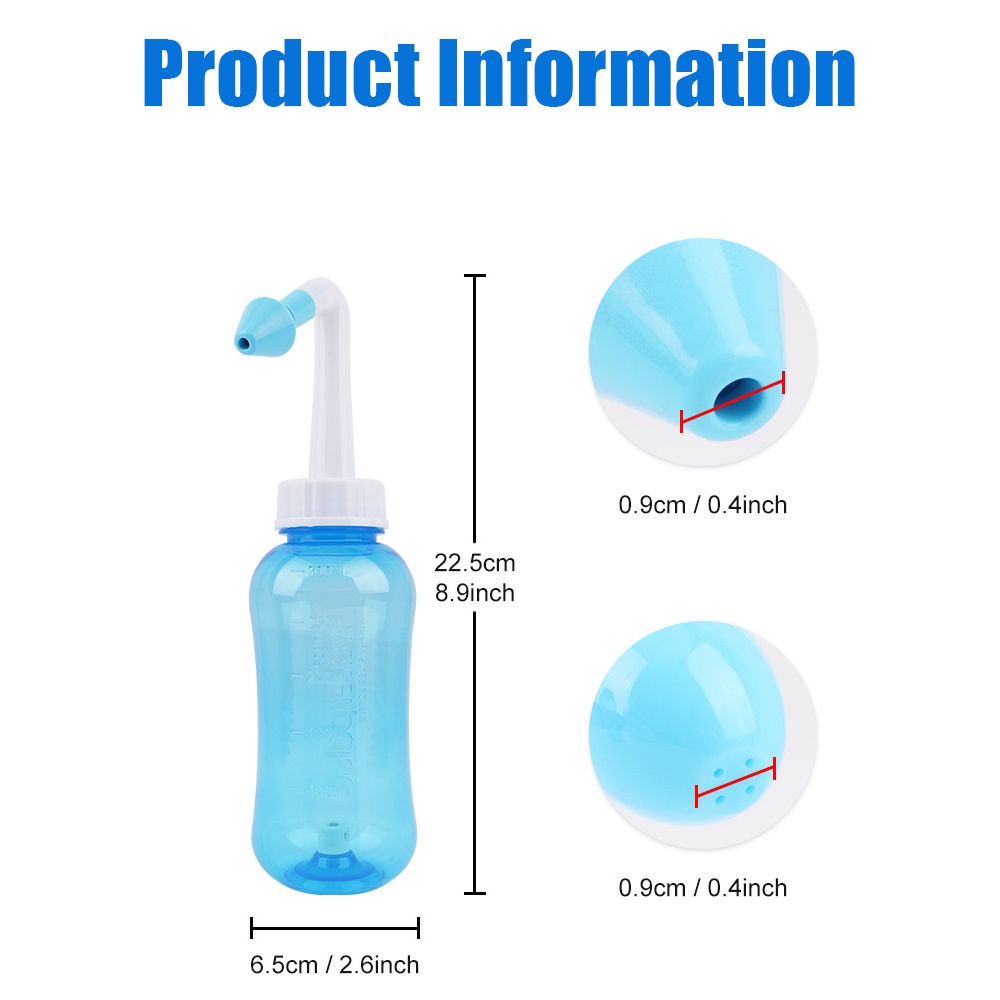 10pcs Waterpulse Nasal Wash Neti Pot Sinus Pembersih Hidung Botol 300ml Hidung Irrigator Anak Bayi Perawatan Hidung