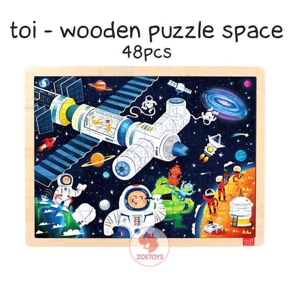 Zoetoys TOI - Wooden Puzzle Space Dino Museum Transport Christmas | Frame Jigsaw Puzzle Anak | Mainan Edukasi | Cari Kado Natal