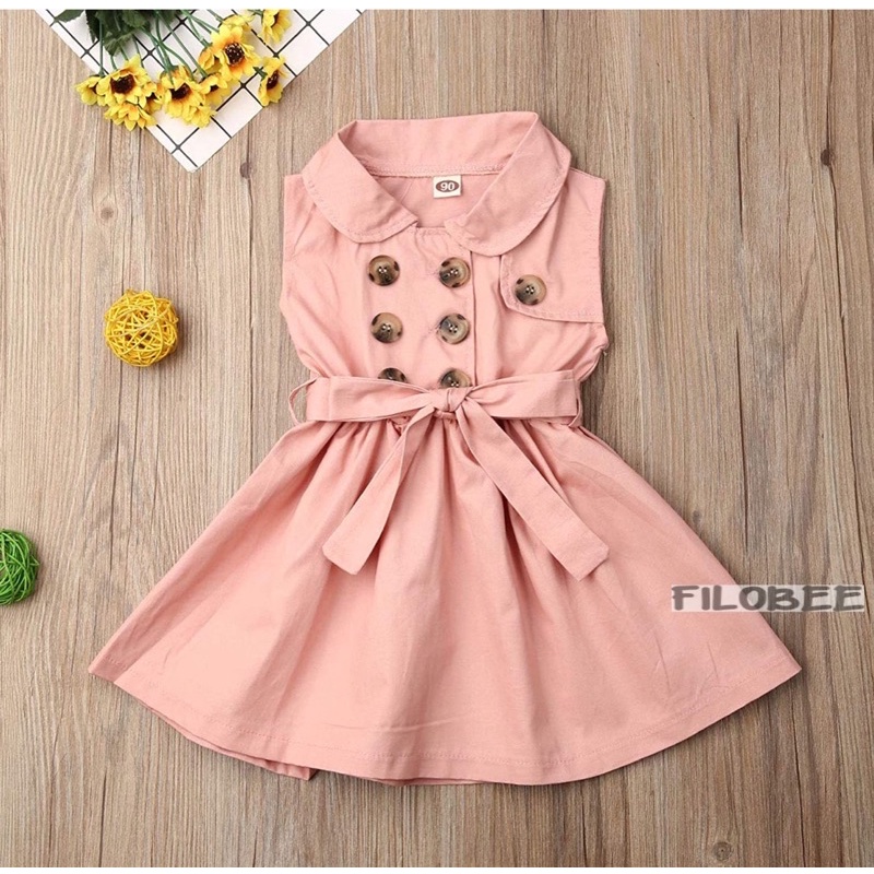 FILOBEE DRESS ANAK PEREMPUAN DRESS BAHAN RAMY KATUN PITA IKAT / SINGLET