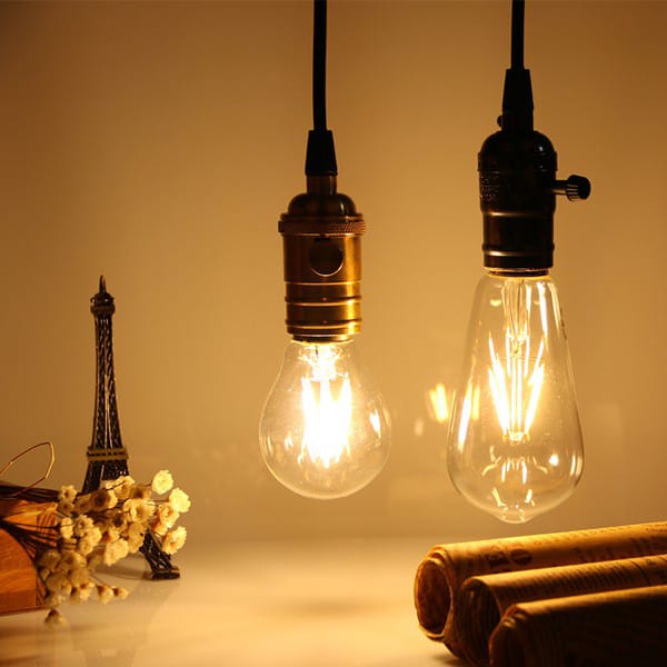 Fitting Lampu Gantung E27 Aluminium / Fiting Hias + Kop Kabel Tanpa Edison Filamen