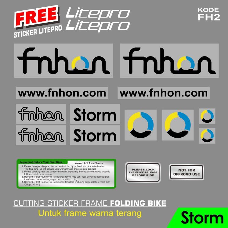 STICKER CUTTING FRAME SEPEDA LIPAT MOTIF FNHON