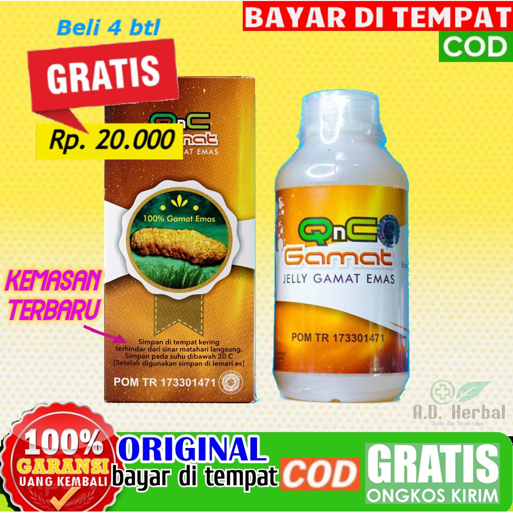 Jual QnC Jelly Gamat Emas Asli Original Obat Herbal Vitamin jeli Q N C