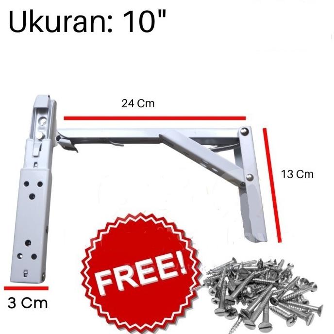 JUAL RUGI 10" 25cm Siku Dinding Penyangga Rak Meja Lipat