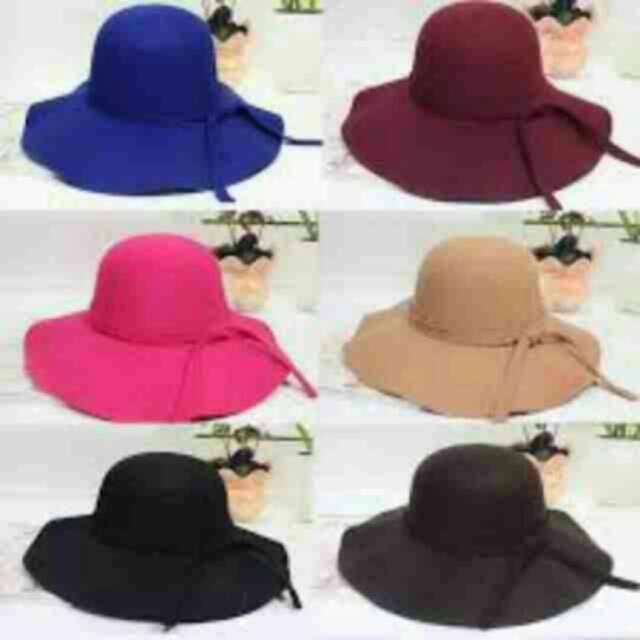 Topi pantai floppy hat topi lebar