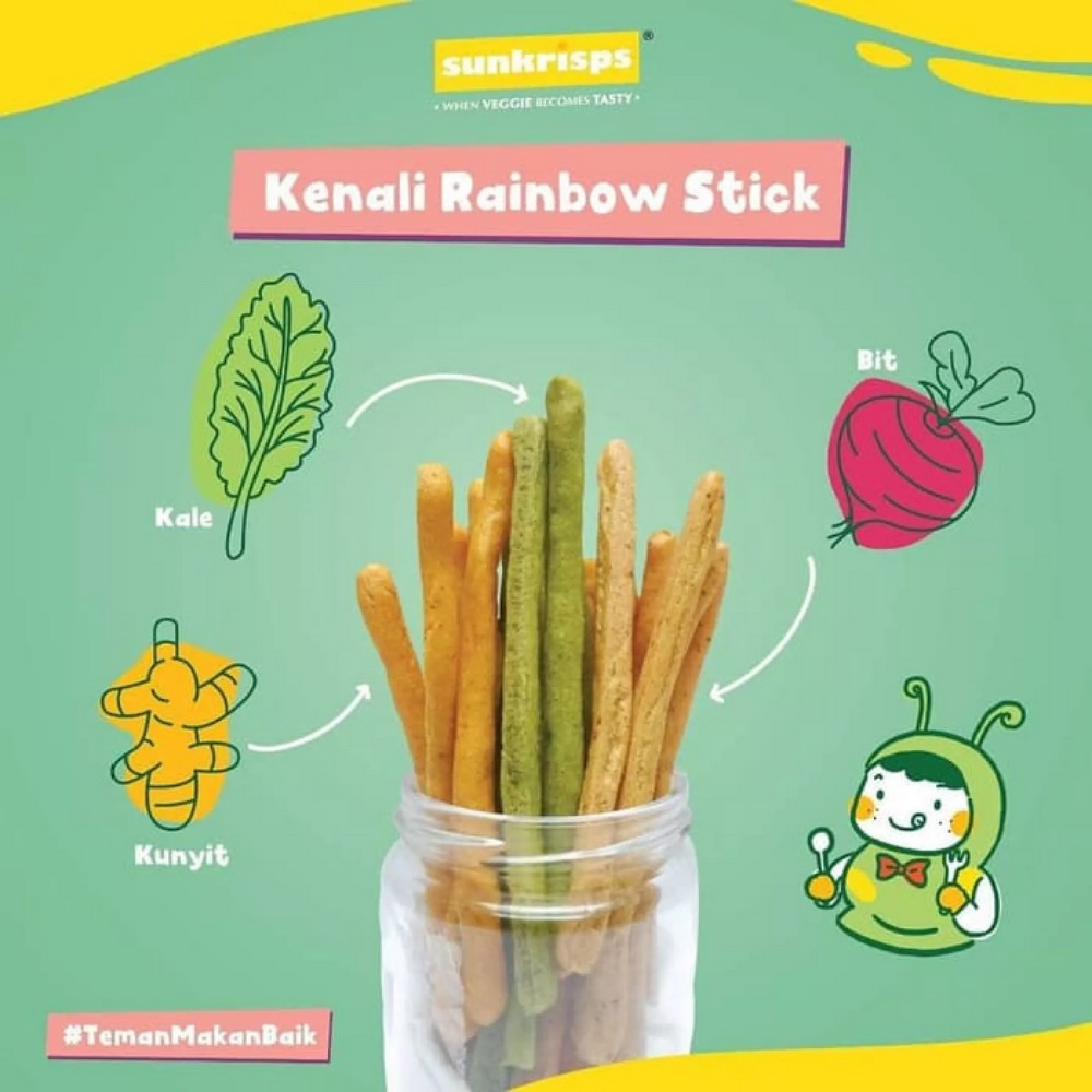 Sunkrisps Rainbow Stick 50 g / Stik Pelangi Anak / Sunkrisp Sticks Baby Snack / Cemilan Anak 1yr+