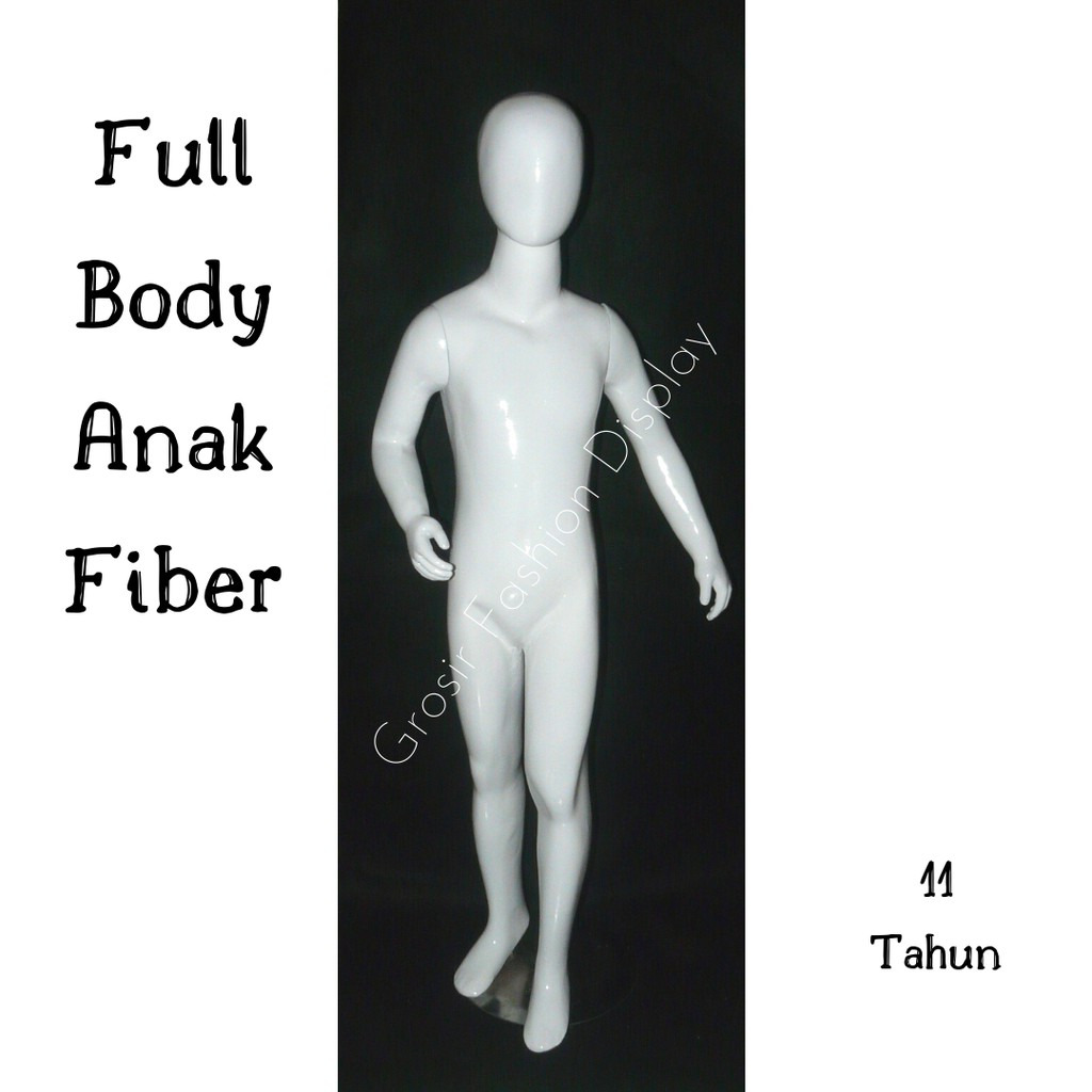 Patung Manekin Full Body Fiber Anak 11 Tahun Alien Putih Patung Anak Cewek Cowok Bisa Pakai - SET D