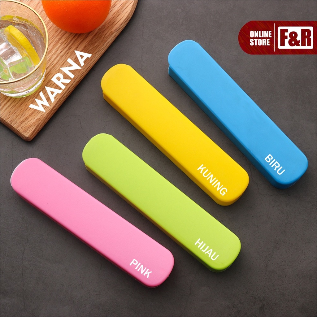 1 Set Alat Makan Sendok Garpu Sumpit Stainless Steel + Box Portable Travel Cutlery Set Food Grade