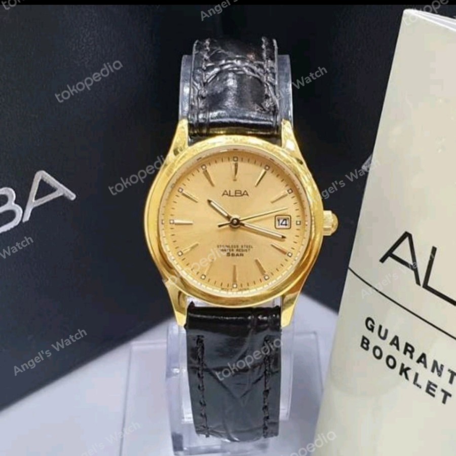 jam tangan alba wanita axu034 alba quartz leather original