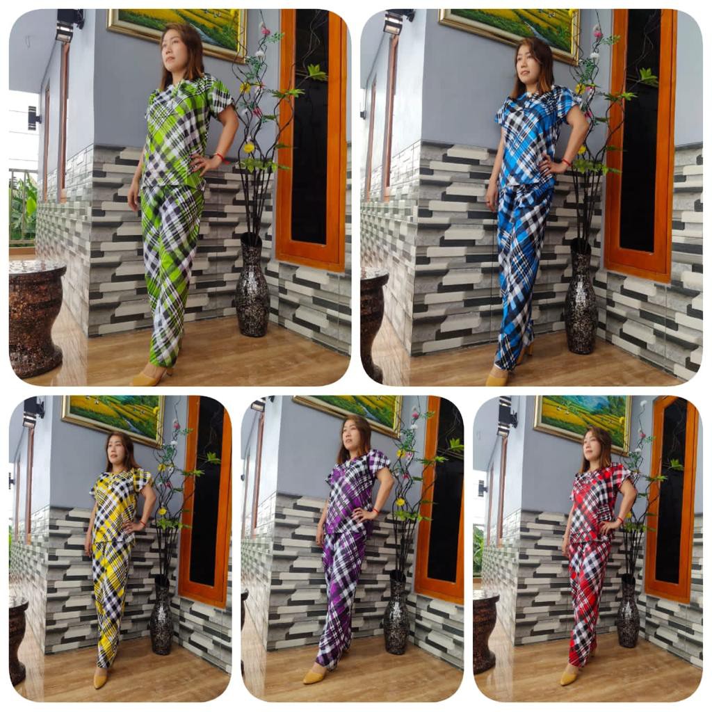 RajaFashion - ONE SET - Tie Dye Collections - Tie Dye Motif Kotak Colourfull - Setelan Wanita