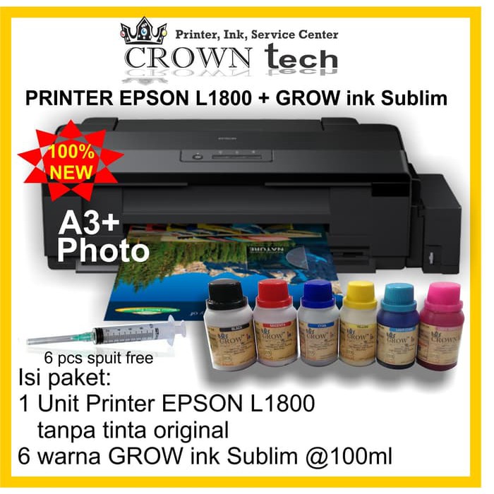 Epson L1800 printer A3 + GROW INK SUBLIM