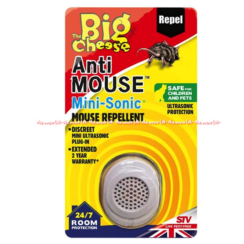 Big Cheese Anti Mouse Mini Sonic Mouse Repellent Alat Pengusir Tikus Ultra Sonic Repel 24jam PRotect Safe Children Big Chese