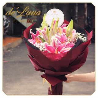 Buket Bunga  Buket Wisuda  Lily Flower Hand Bouquet 