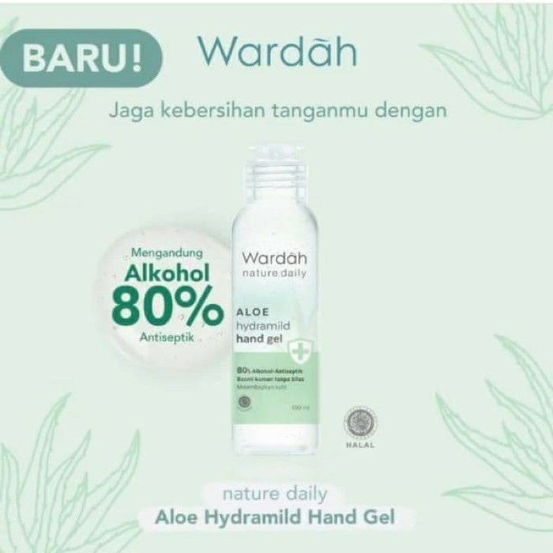 Wardah Aloe Hydramild Hand Gel 80% Alkohol Antiseptik 240ml