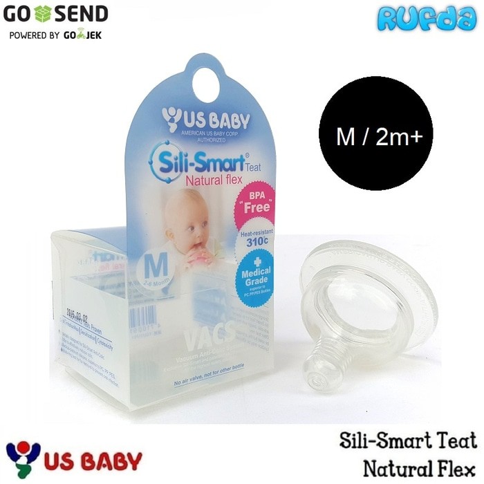 UsBaby Sili-Smart Teat 2m (M) Natural Flex Nipple Sili Smart