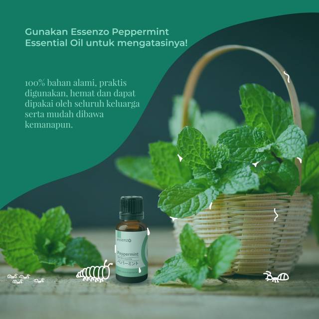 Mengatasi Flu dan Migrain Dijamin Ampuh Minyak Herbal Alami Essenzo Peppermint Essensial Oil