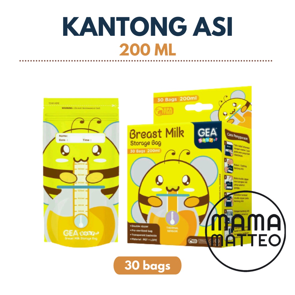 GEA Baby Kantong Asi 200ml / ASI bag / GEABABY Breastmilk Storage Bandung