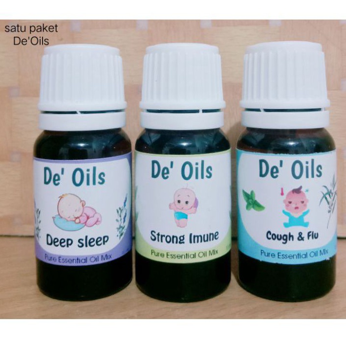 De'Oils Essensial Oil Murni Berkualitas satu paket 3 botol Aromateraphy difuser Humidifier Pure Essential Oil