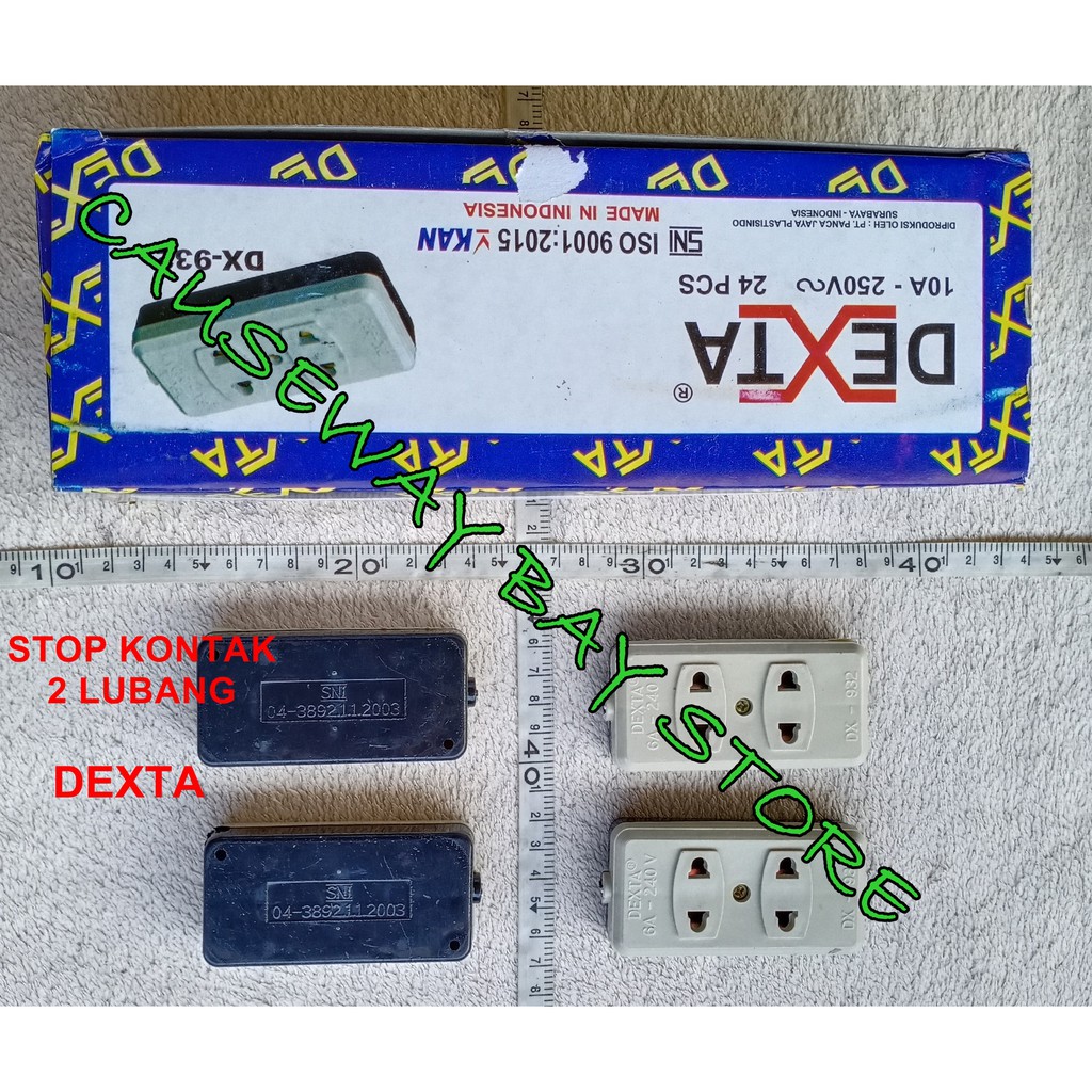 STOP KONTAK GEPENG 2 LUBANG DEXTA DX-932