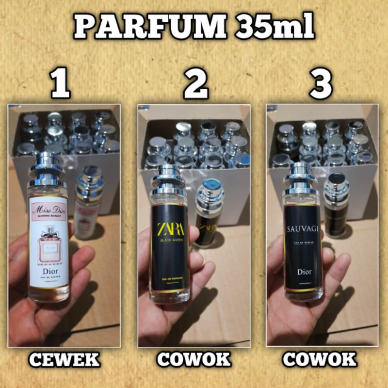 Parfum Thailand 35 ML Sauvage Zara Miss Dior Minyak Wangi Cowok Cewek Parfum Pria Wanita