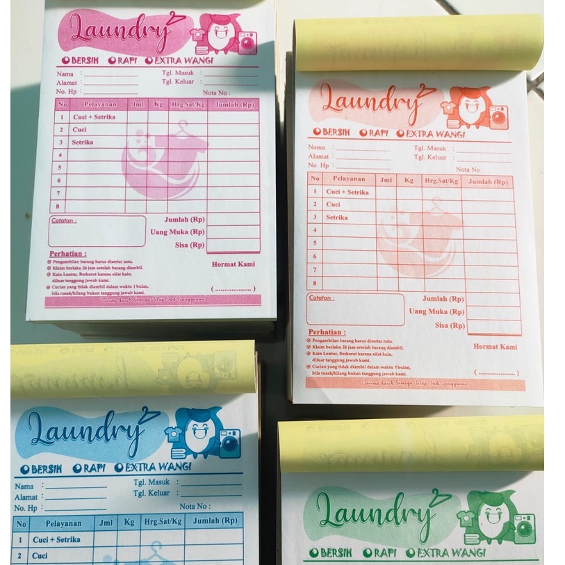 

NOTA LAUNDRY 2 PLY NON CUSTOM Tanpa Minimal Order