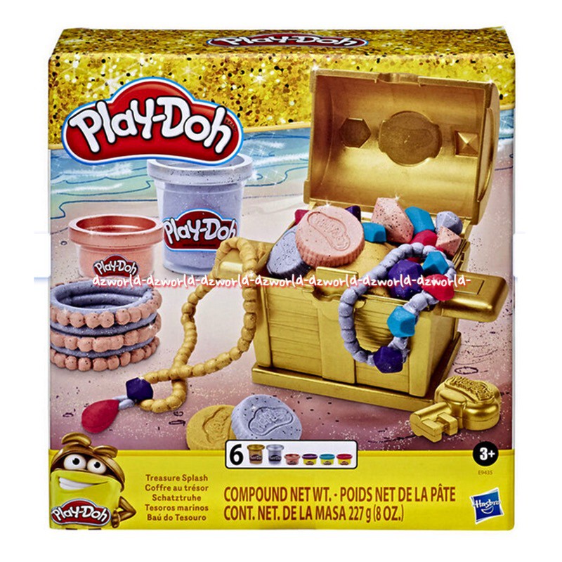 Play-Doh Treasure Splash Mainan Lilin Playdoh Membuat Mencari Harta Karun Emas Treasur