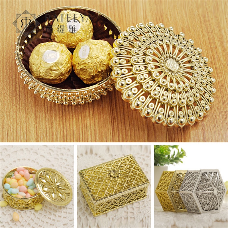 Kotak Permen / Kue Mini Bahan Foil Warna Emas Untuk Hadiah Bayi