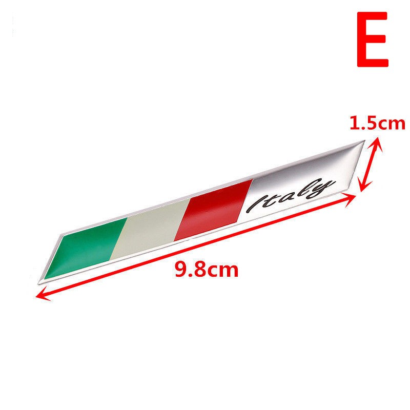 Skid Stiker Emblem 3D Motif Bendera Italia Bahan Aluminum Metal Untuk Dekorasi Mobil