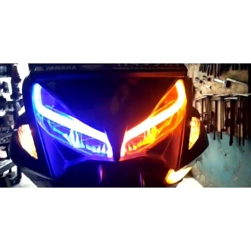 Lampu LED DRL alis fleksibel 30cm 2mode 2warna bisa runing.