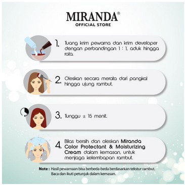 Miranda Hair Color Temptation 20ml (Cat Pewarna Rambut Sachet Instan 15 Menit) Pewarna Rambut