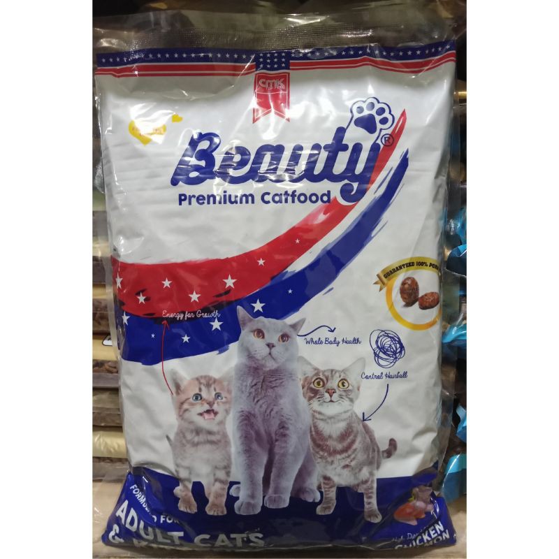 Beauty Premium Catfood Chicken With Salmon Makanan Kucing Repack 1kg