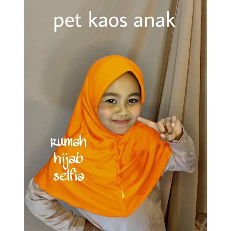 Jilbab hijab bergo anak bahan kaos  tebal halus