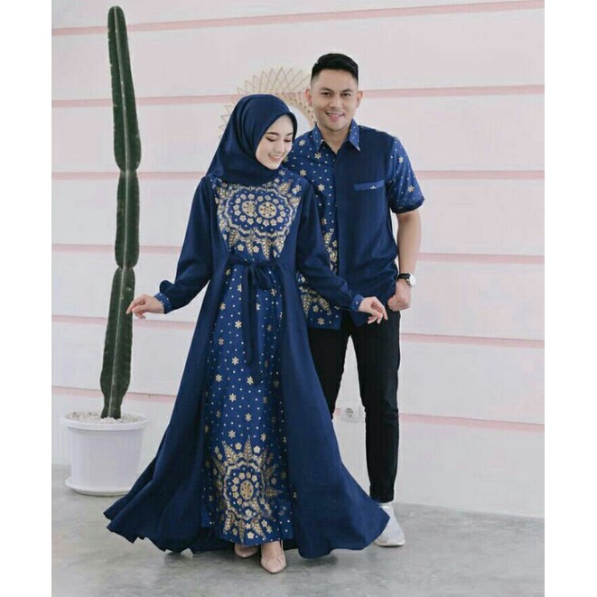 dress sarimbit gamis couple baju couple pasangan kondangan gaun pesta muslimah batik couple modern baju pesta wanita set gamis syari gamis batik couple gaun pesta   gamis couple pasangan dewas