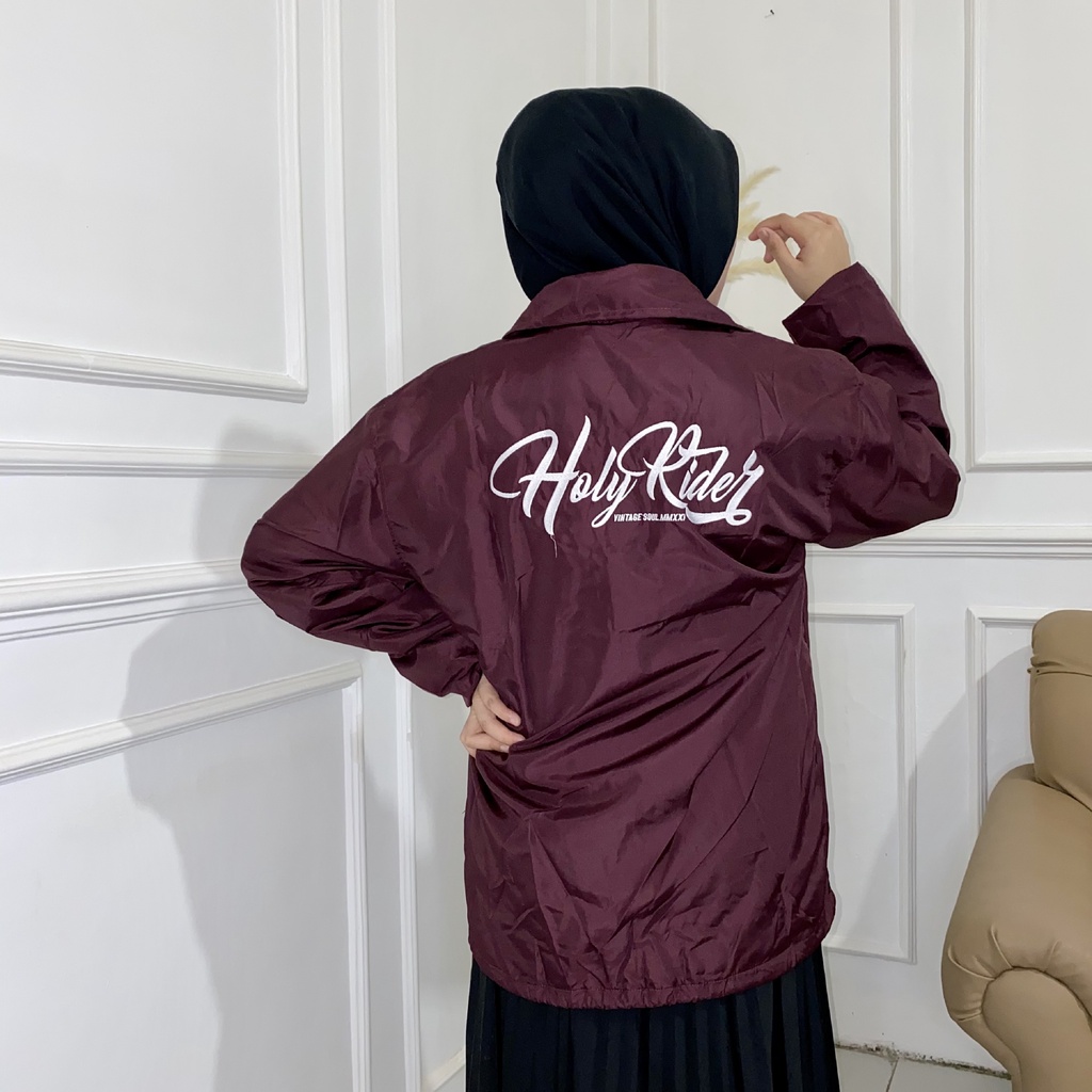 Coach Jacket holyrider  MMXXI BORDIR  MAROON II Jaket Coach model winbacker