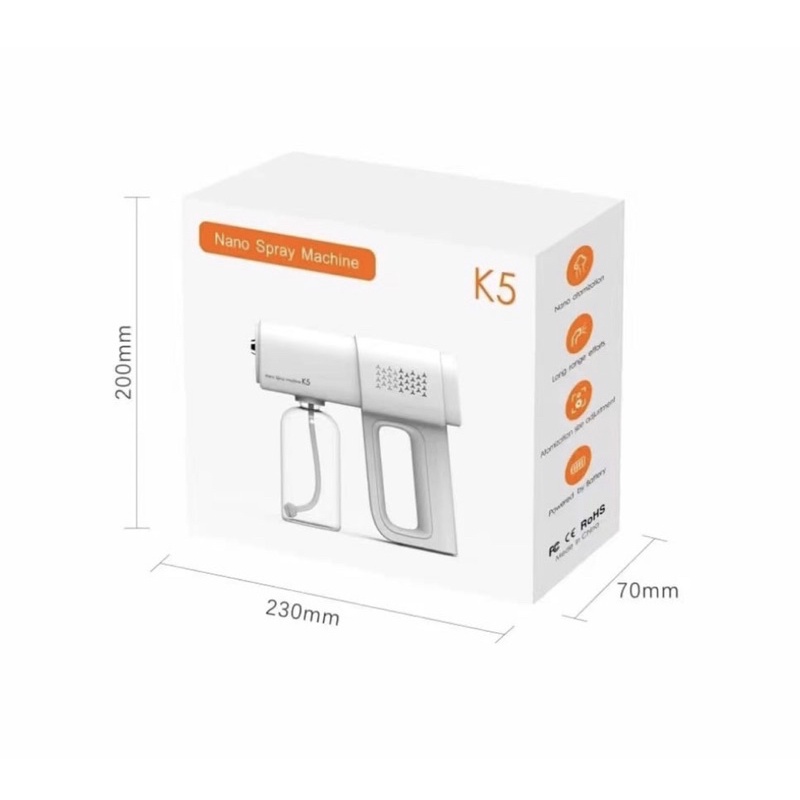 K5 Nano Spray Gun Semprotan Disinfectant Wireless UV Light ANTI VIRUS