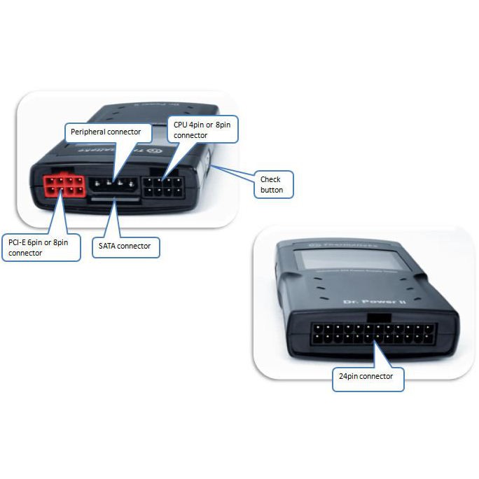 Power supply tester thermaltake atx universal digital lcd display dr power ii 2 ac0015 - Psu test 4 6 8 24 pin sata